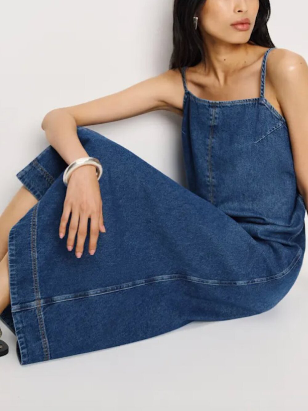 Reformation Sofi Denim Maxi Dress Black - Size XS